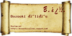Bozsoki Éliás névjegykártya